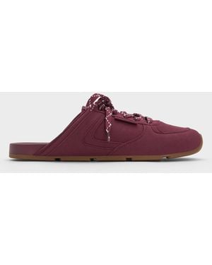 Charles & Keith Patterned-lace Slip-on Trainers - Purple