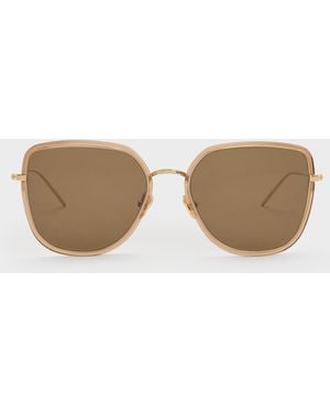 Charles & Keith Lisbeth Butterfly Sunglasses - Natural