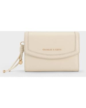 Charles & Keith Haylen Front-Flap Small Wallet - Natural