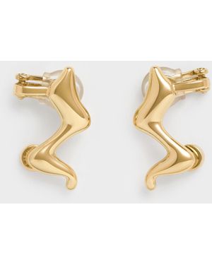 Charles & Keith Emilia Wavy Stud Earrings - Metallic