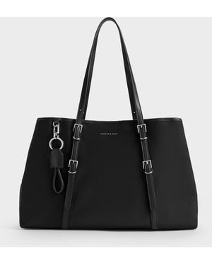 Charles & Keith Levy Nylon Tote Bag - Black
