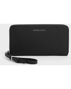 Charles & Keith Chance Zip-Around Long Wallet - Black