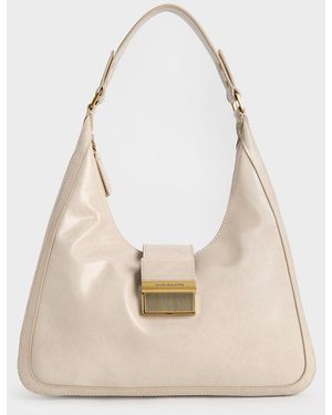 Charles & Keith Charlot Hobo Bag - Natural