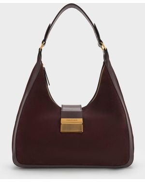 Charles & Keith Charlot Hobo Bag - Brown