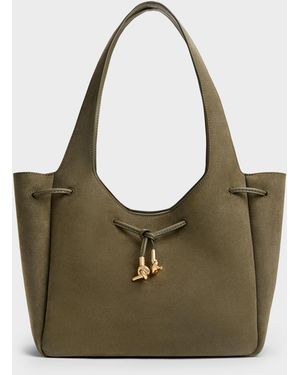 Charles & Keith Mila Metallic-Knot Tote Bag - Green