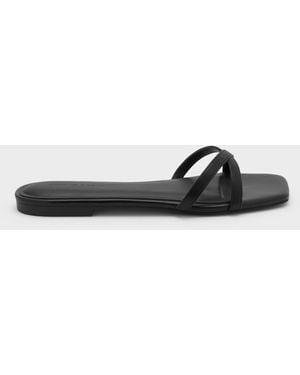 Charles & Keith Crossover Slide Sandals - Multicolour
