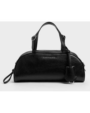 Charles & Keith Vega Elongated Bowling Bag - Black