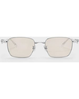 Charles & Keith Paige Rectangular Sunglasses - Natural