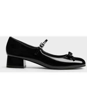 Charles & Keith Kelis Rose-Bow Mary Jane Pumps - Black