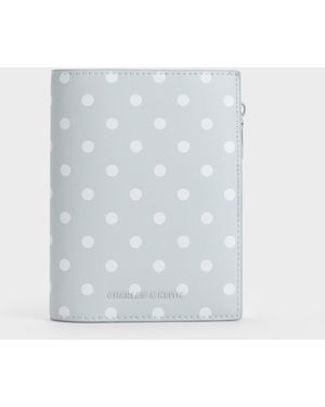 Charles & Keith Noelle Polka-Dot Passport Holder - Blue