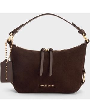 Charles & Keith Tatiana Tassel Hobo Bag - Brown