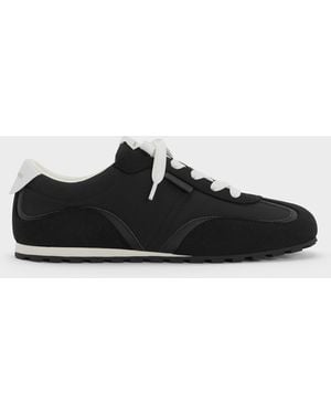 Charles & Keith Nylon Contrast-Panel Trainers - Black