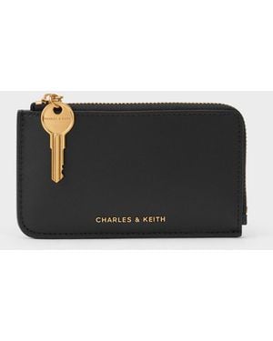 Charles & Keith Lane Key Zip-Around Wallet - White