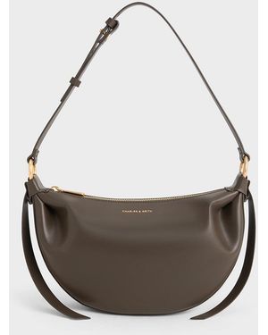 Charles & Keith Calla Half-moon Bag - White