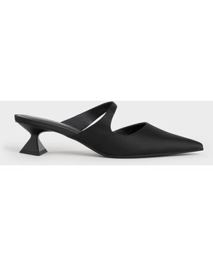 Charles & Keith Vada Asymmetric Sculptural Heel Court Shoes - White