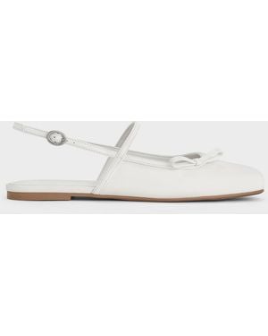 Charles & Keith Bow Slingback Mary Jane Flats - White