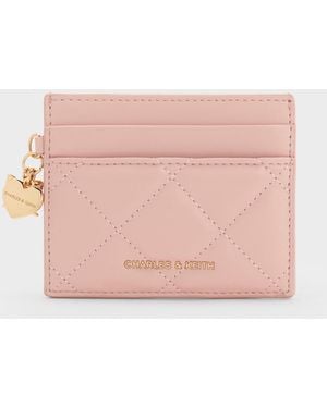 Charles & Keith Arrietty Quilted Card Holder - Pink