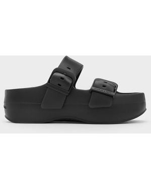 Charles & Keith Bunsy Double-strap Sports Sandals - Black