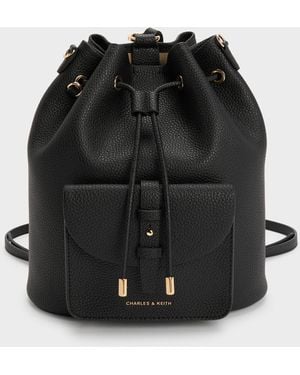 Charles & Keith Beryl Drawstring Backpack - Black