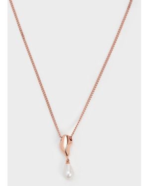 Charles & Keith Corrine Teardrop Pearl Necklace - White