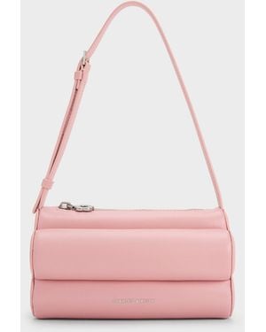 Charles & Keith Mabel Flower Shoulder Bag - Pink