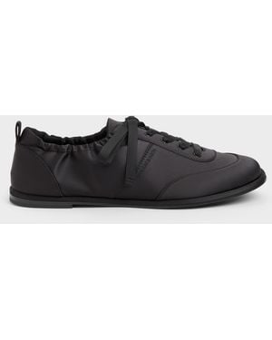 Charles & Keith Satin Ruched Trainers - Black
