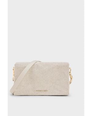 Charles & Keith Matina Canvas Crossbody Bag - Natural
