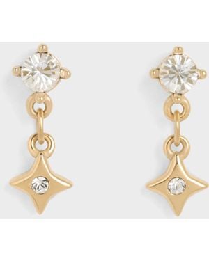 Charles & Keith Everest Crystal Star Drop Earrings - White