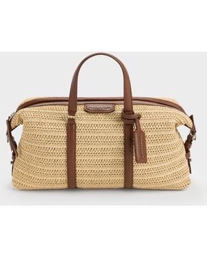 Charles & Keith Fergie Woven Bowling Bag - Natural