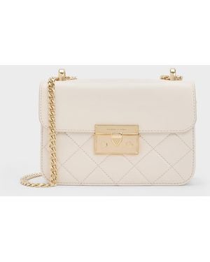 Charles & Keith Alva Quilted Chain-handle Bag in Black | Lyst