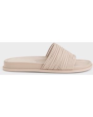 Charles & Keith Fianna Strappy Slide Sandals - Natural