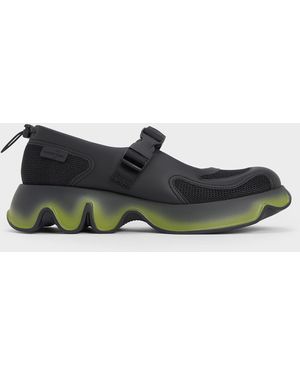 Charles & Keith Mesh Gradient Wave Mary Jane Trainers - Black