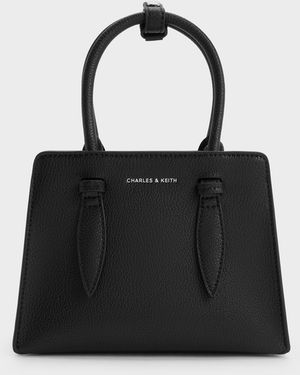 Charles & Keith Allyn Structured Trapeze Tote Bag - Black