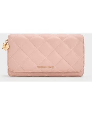 Charles & Keith Arrietty Quilted Wallet On Chain - Pink