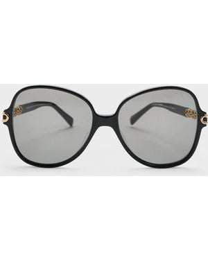 Charles & Keith Delaney Chain-Link Butterfly Sunglasses - Gray