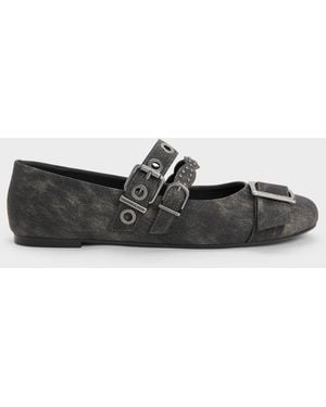 Charles & Keith Aether Grommet Studded Mary Jane Flats - White