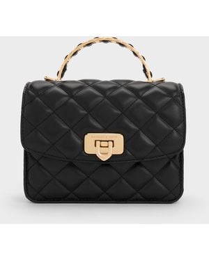 CHARLES&KEITH AlvaQuilted Handle Bag 黒 Charles & Keith Alva