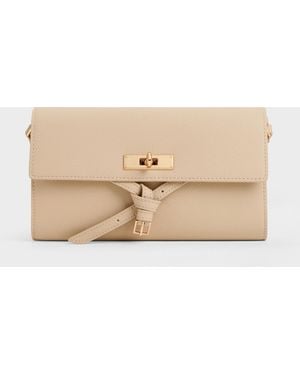 Charles & Keith Tricha Knotted-Belt Crossbody Bag - Natural