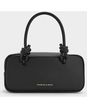 ★CHARLES&KEITH Sammie Knotted-Handle Bowling Bag/送料込 Black Sammie Knotted-Handle Bowling Bag - CHARLES & KEITH HK