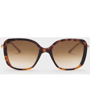 Charles & Keith Adalyn Butterfly Sunglasses - Natural