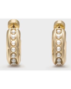 Charles & Keith Pearl Open-Hoop Earrings - White