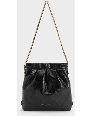 Charles & Keith Duo Chain-handle Two-way Backpack - White