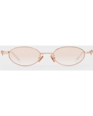 Charles & Keith Paige Bow Crystal Sunglasses - Natural