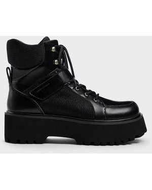 Charles & Keith Eliot Platform Combat Boots - Black
