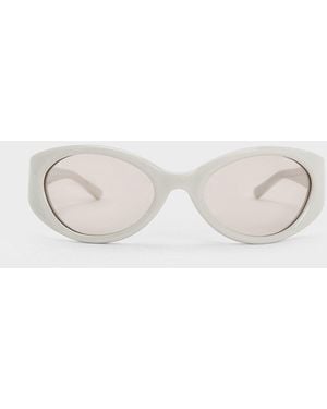 Charles & Keith Eden Oval Sports Sunglasses - Natural