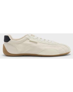 Charles & Keith Nylon Contrast-Panel Low-Top Trainers - Natural