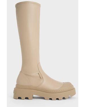 Charles & Keith Indra Knee-high Boots - White