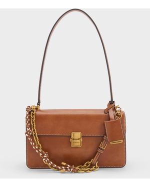 Charles & Keith Acelynn Rope-Chain Shoulder Bag - White