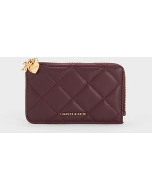 Charles & Keith Arrietty Quilted Zip-Around Wallet - Purple