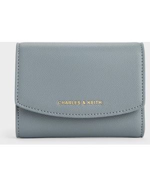 Charles & Keith Briony Curved Flap Wallet - Grey